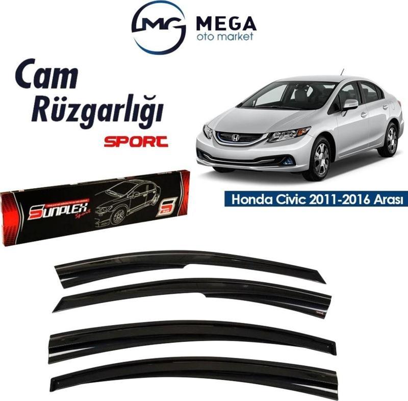 Honda Civic 2011-2016 Arası Mugen Tip Cam Rüzgarlık Sunplex