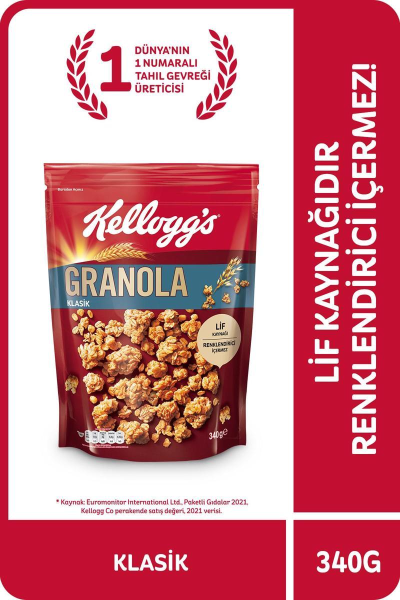 Kellogg--S Granola Klasik 340 Gr,%56 Yulaf Içerir, Lif Kaynağı, Kahvaltılık Gevrek