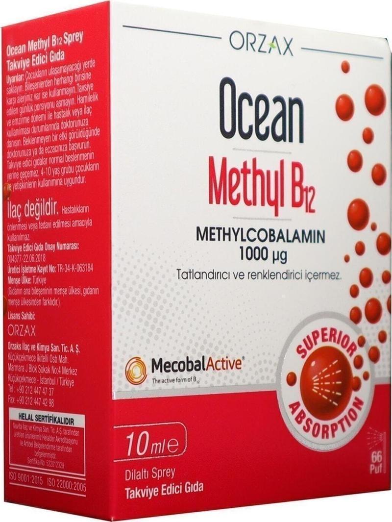 Methyl B12 1000 Mg 10 Ml Dilaltı Sprey / 66 Doz