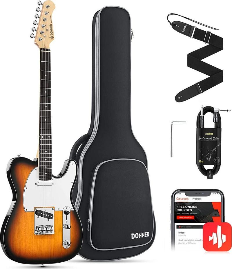 DTC-100S Telecaster Elektro Gitar Paketi (Sunburst)