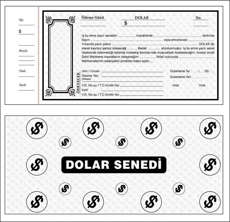 Usd-Dolar Senet Karnesi 50 Yaprak