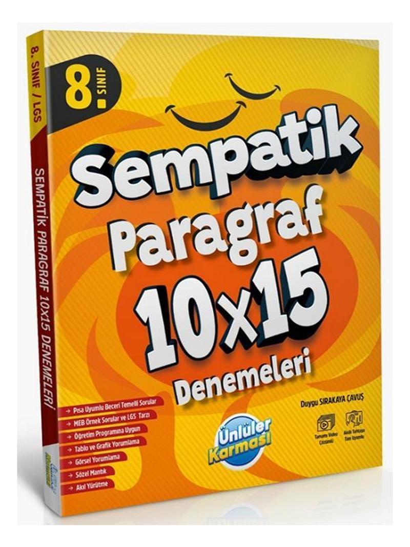 Ünlüler 8. Sınıf Sempatik Paragraf 10x15 Deneme Ünlüler Yayınları