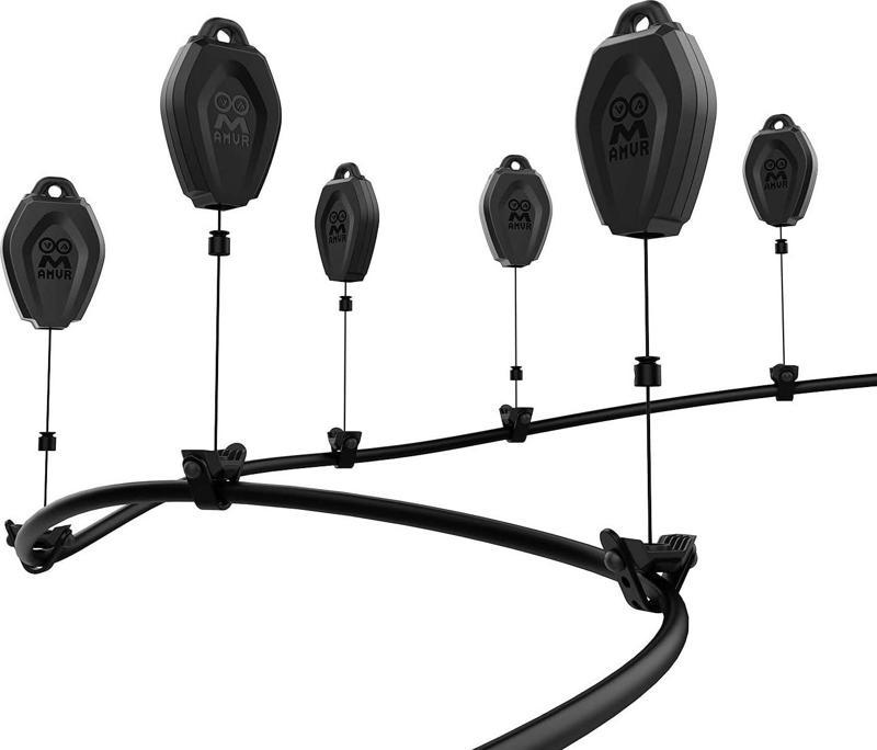 VR Kablo Yönetim Sistemi, 6 Paket Tavan Makarası Sistemi - Siyah
