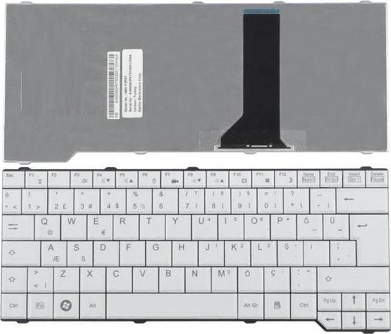 Fujitsu Pİ3525, SA3650, D9510 Notebook Klavye - (Beyaz TR) NSK-F3P0T