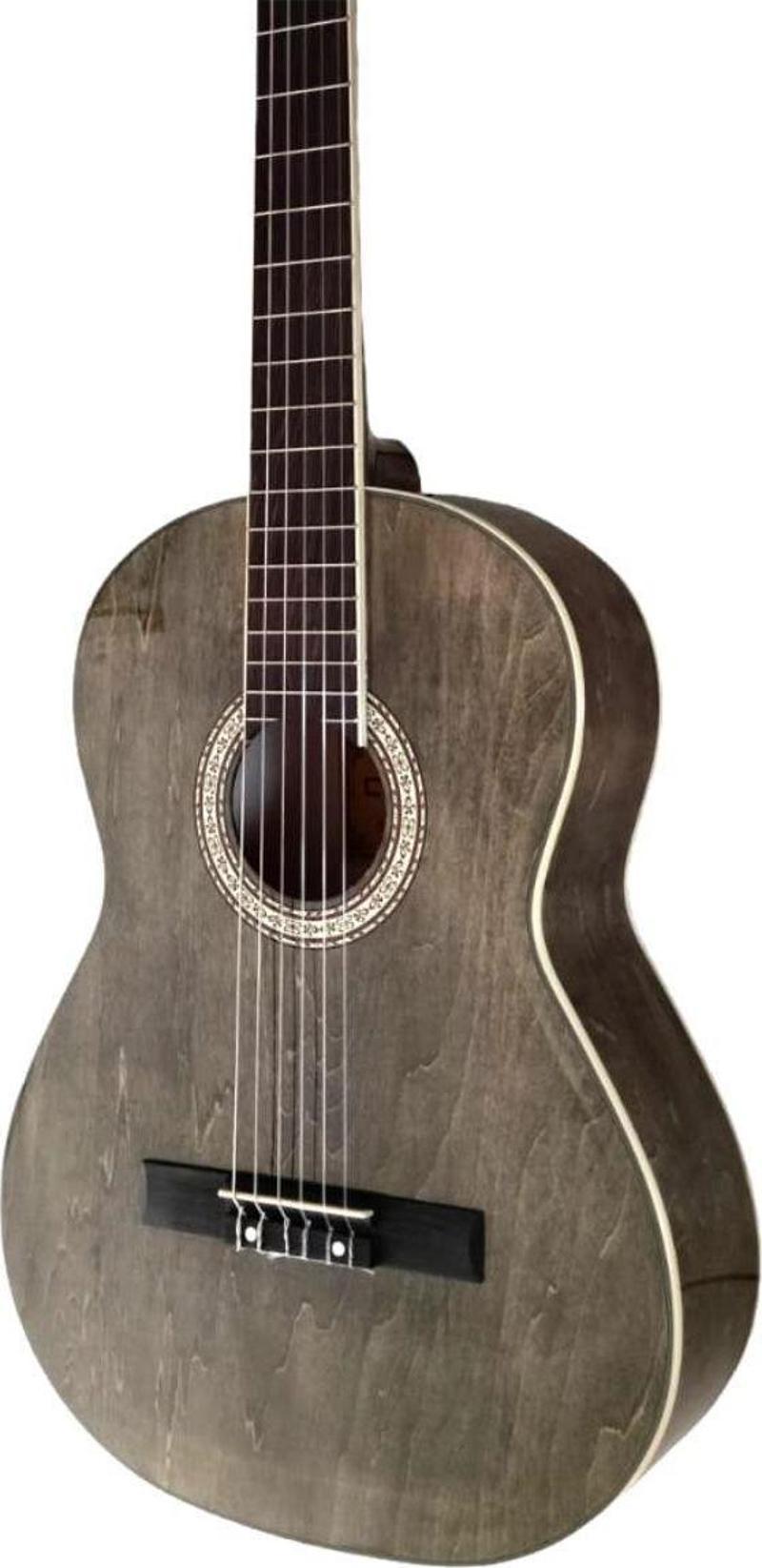 Ccg-100BK Klasik Gitar Siyah Gül Klavye Kenar Şeritli Sap Ayarlı