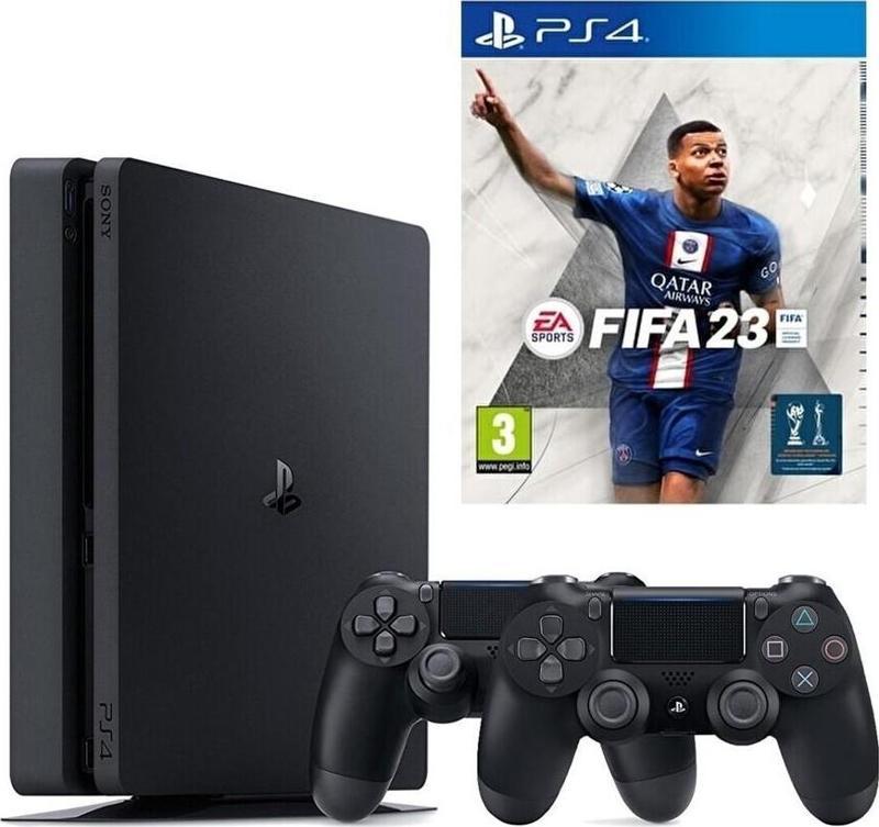 Playstation 4 Slim + 2.Dualshock + PS4 Fifa 23