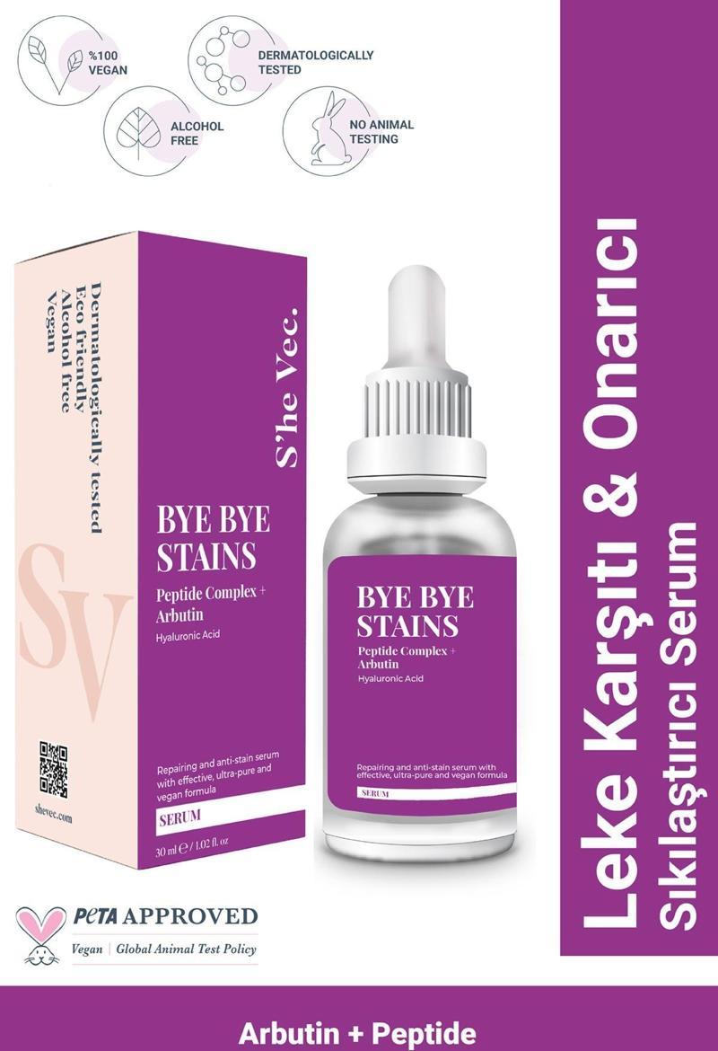 Bye Bye Staıns – Leke Bakımı | Onarmaya Yardımcı Arbutin Ve Peptit Kompleksi Içeren Serum (30 ML)