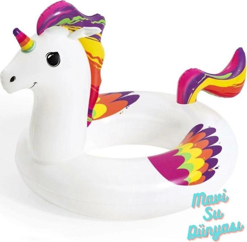 Pegasus Unicorn Başlı Simit 119 Cm - Mavi Su Dünyası