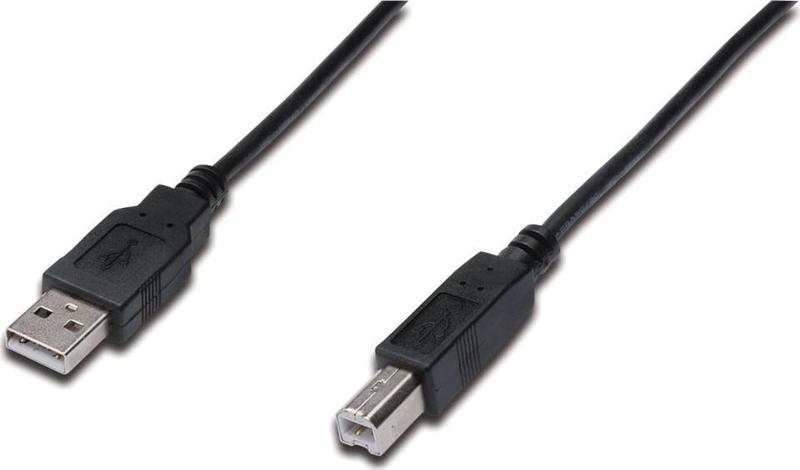 USB 2.0 Bağlantı Kablosu, USB A Erkek - USB B Erkek, 1.80 metre, AWG 28, UL, siyah renk