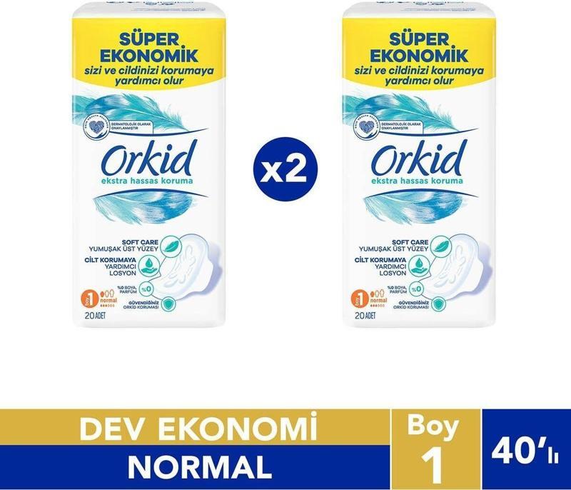 Extra Hassas Koruma Normal Süper Ekonomik Paket 40 Ped (20 X2) Boy 1