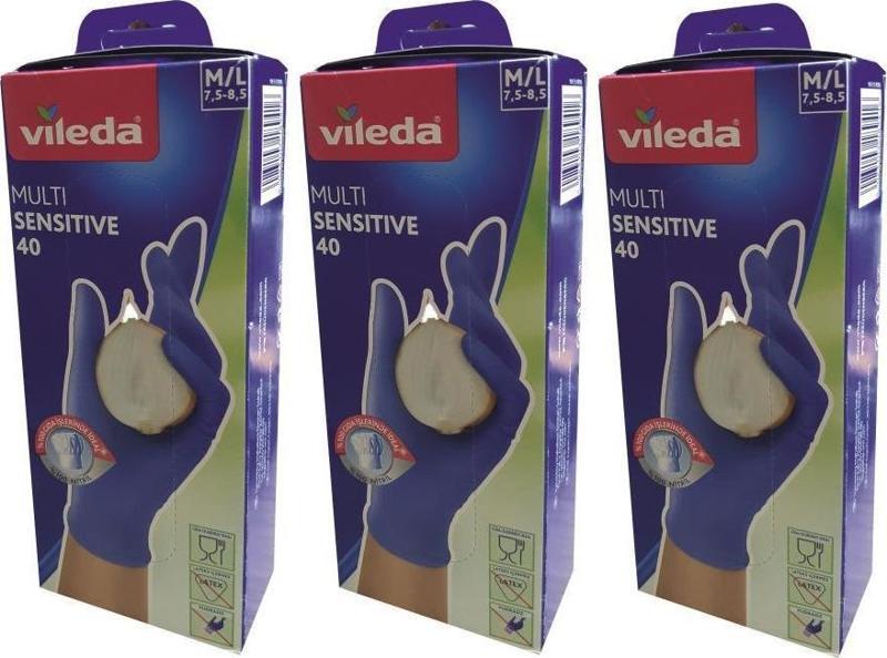 3 x Vileda Multi Sensitive Pudrasız Kullan-at Eldiven