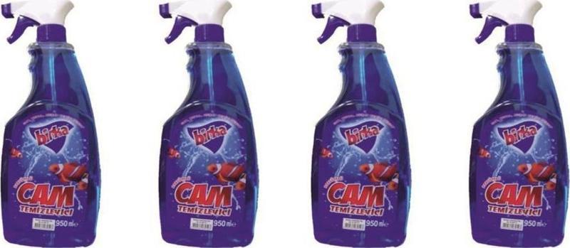 4'lü Püskürtmeli Parfümlü Cam Temizleyici 950 ml.