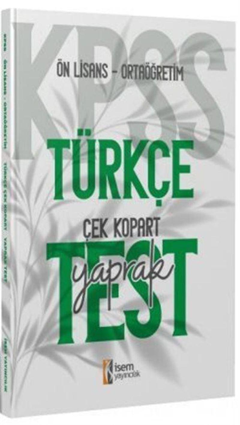 2024 KPSS Ortaöğretim Önlisans Türkçe Çek-Kopart Yaprak Test