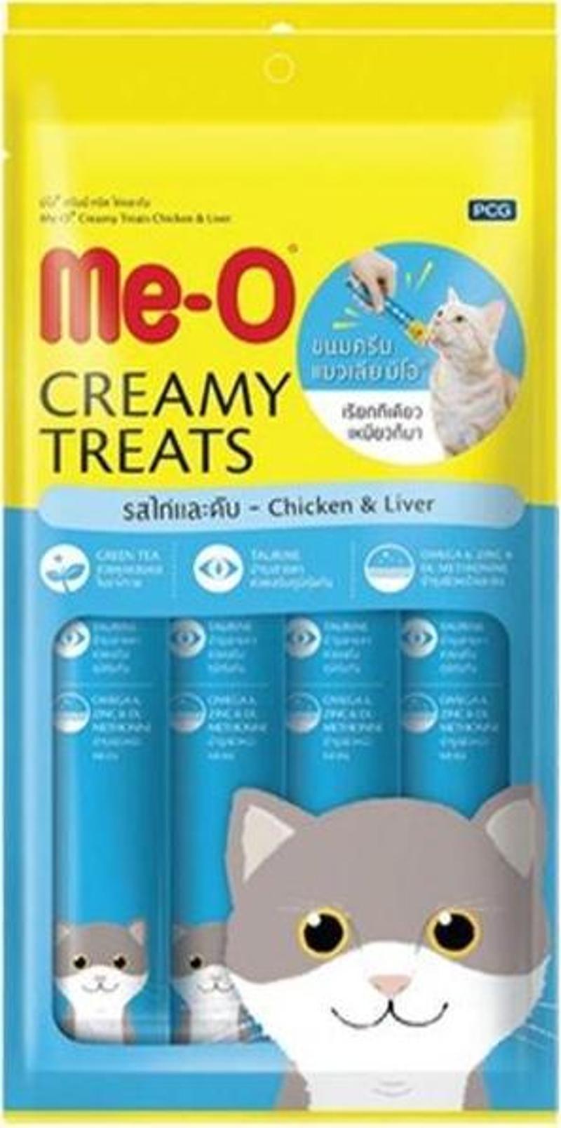 Meo Kremalı Tavuklu ve Ciğerli Kedi Sıvı Ödül Maması 4x15 Gr