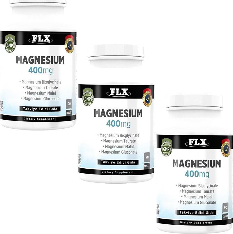 Magnezyum Magnesium Elementleri Complex 400 Mg 3 Kutu 90 Tablet