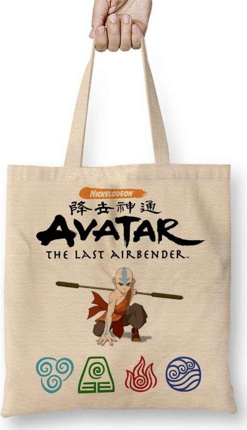 Avatar Anime Element Fire Water Earth Thunder Wind Bez Çanta Uzun Saplı