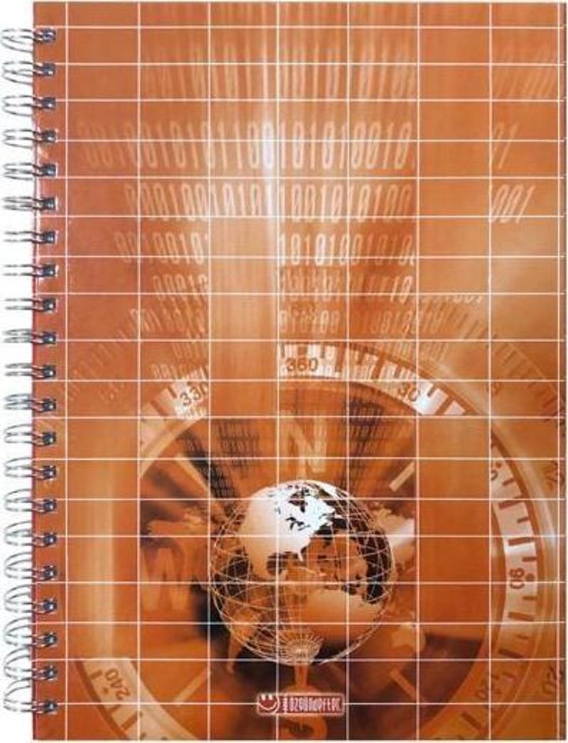 20x28 Spiralli Sert Kapak Defter Çizgili 120 Yaprak 4 Renk Bölmeli