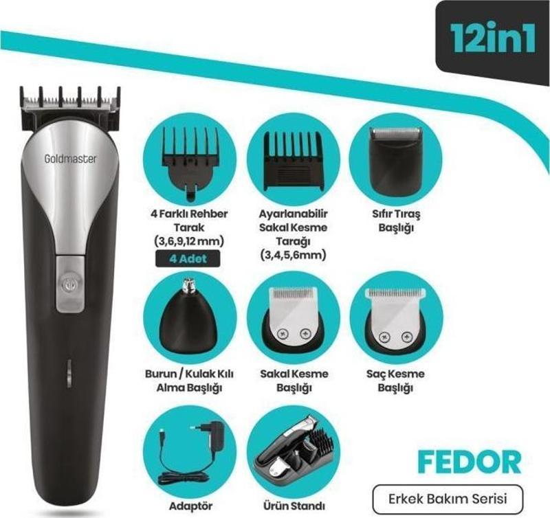 GM-9113 Fedor 12 in 1 Erkek Bakım Seti