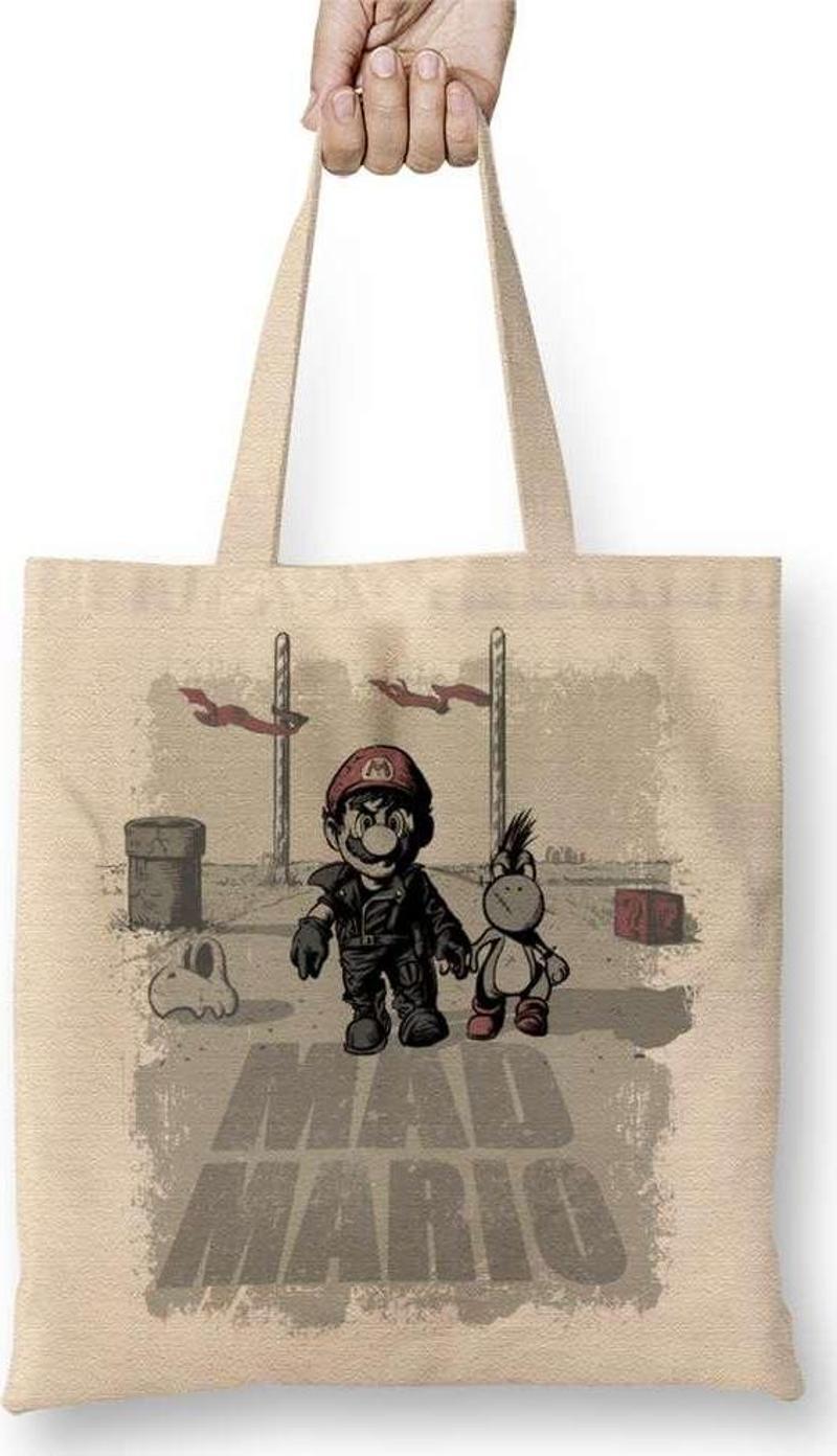Süper Mario Atari Mad Mario Bez Çanta Uzun Saplı