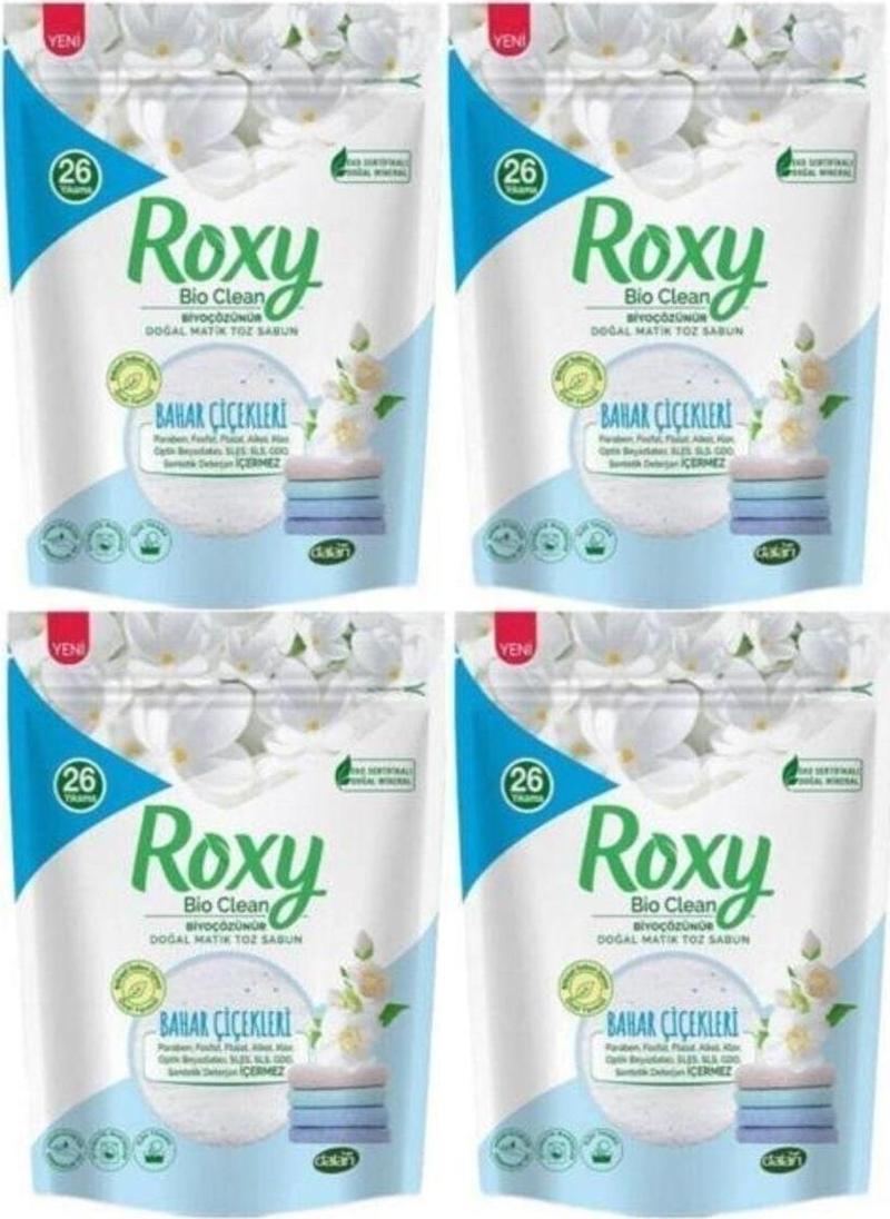 Roxy Bio Clean Matik Toz Sabun Bahar Çiçekleri 1600 gr. x 4 Adet