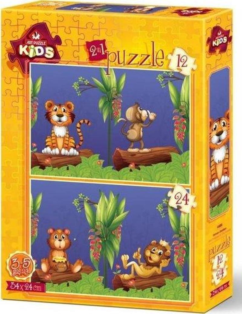 4488 Orman Dostları 24x34 cm 12 Ve 24 Parça İkili Puzzle