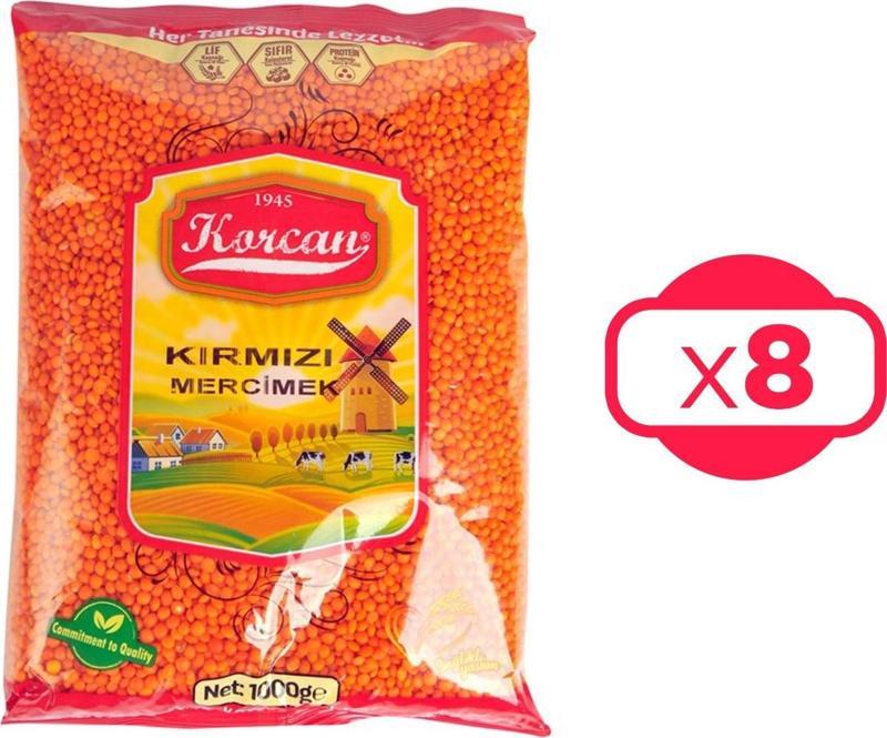 Kırmızı Mercimek 1 kg x 8 Adet
