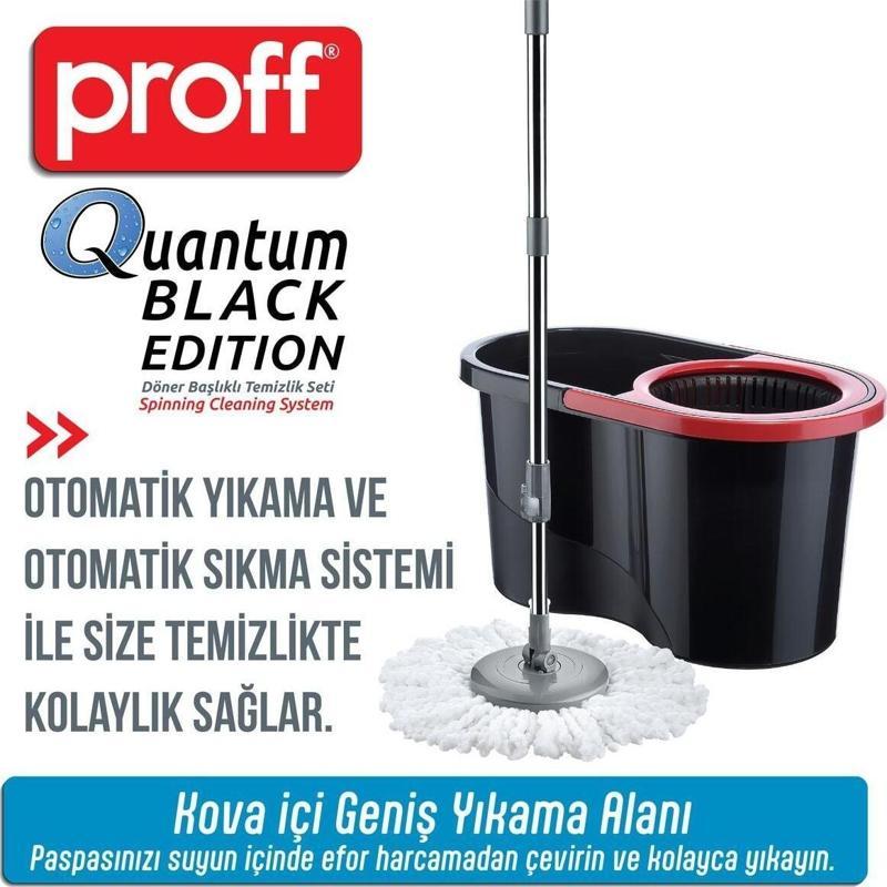 Proff Quantum Siyah Döner Başlıklı Temizlik Seti