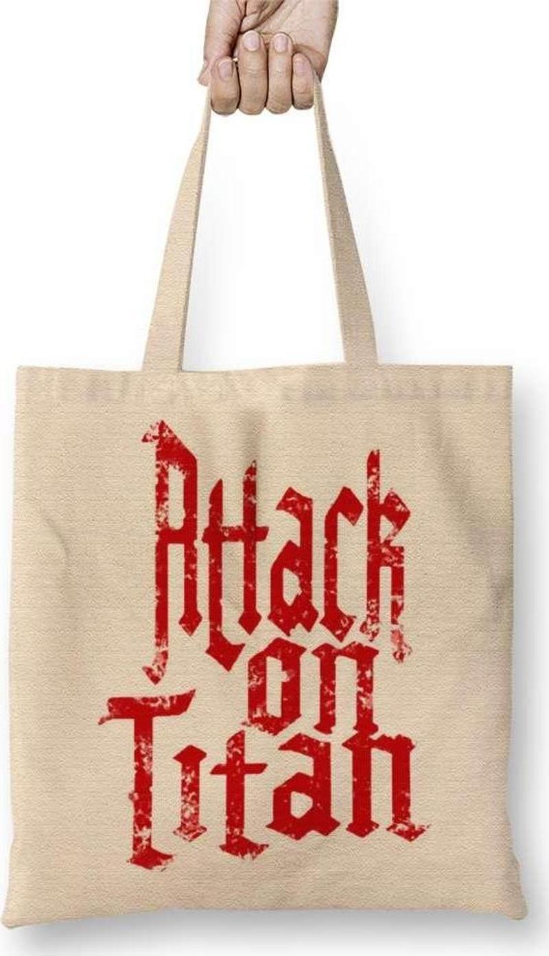 Attack On Titan Font Logo Bez Çanta Uzun Saplı