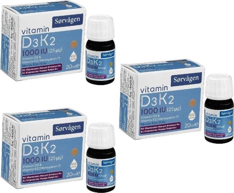 Vitamin D3K2 1000 Iu 20 ml Damla - 3 Adet