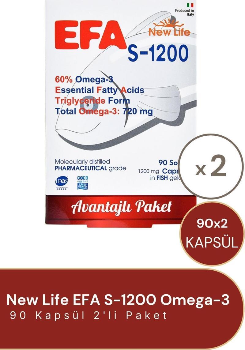 Efa S-1200 Omegra-3 90 Kapsül - 2 Adet