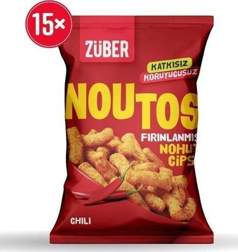 ZüBer Noutos Fırınlanmış Nohut Cipsi Chili 55 gr 15'Li Paket