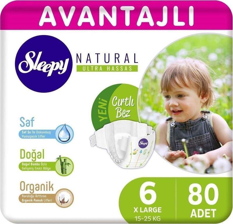 Natural Avantajlı Bebek Bezi 6 Numara Xlarge 80 Adet