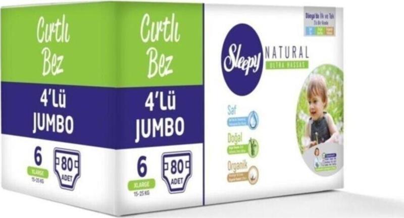 Natural Bebek Bezi X-Large 6 No 80 li