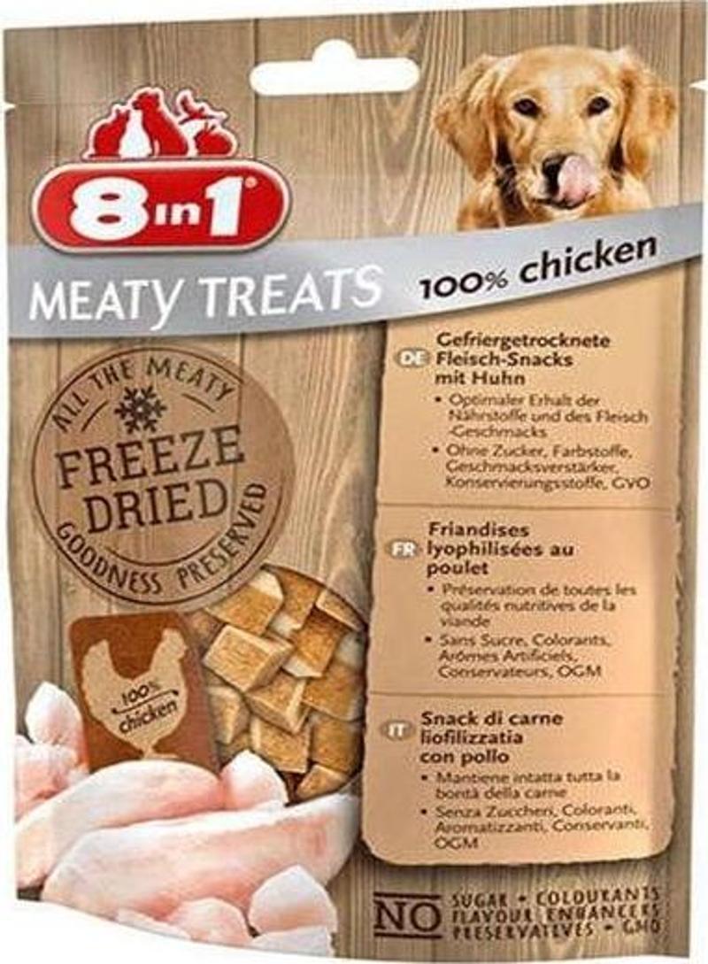 8 in 1 Freeze Dried Tahılsız Kurutulmuş Tavuk ve Havuçlu Köpek Ödül Maması 50 Gr