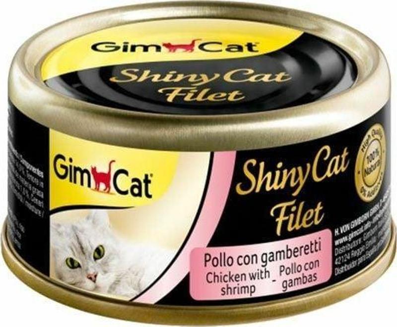 Shinycat Kıyılmış Fileto Öğünlük Tavuklu ve Karidesli Konserve Kedi Maması 70 Gr