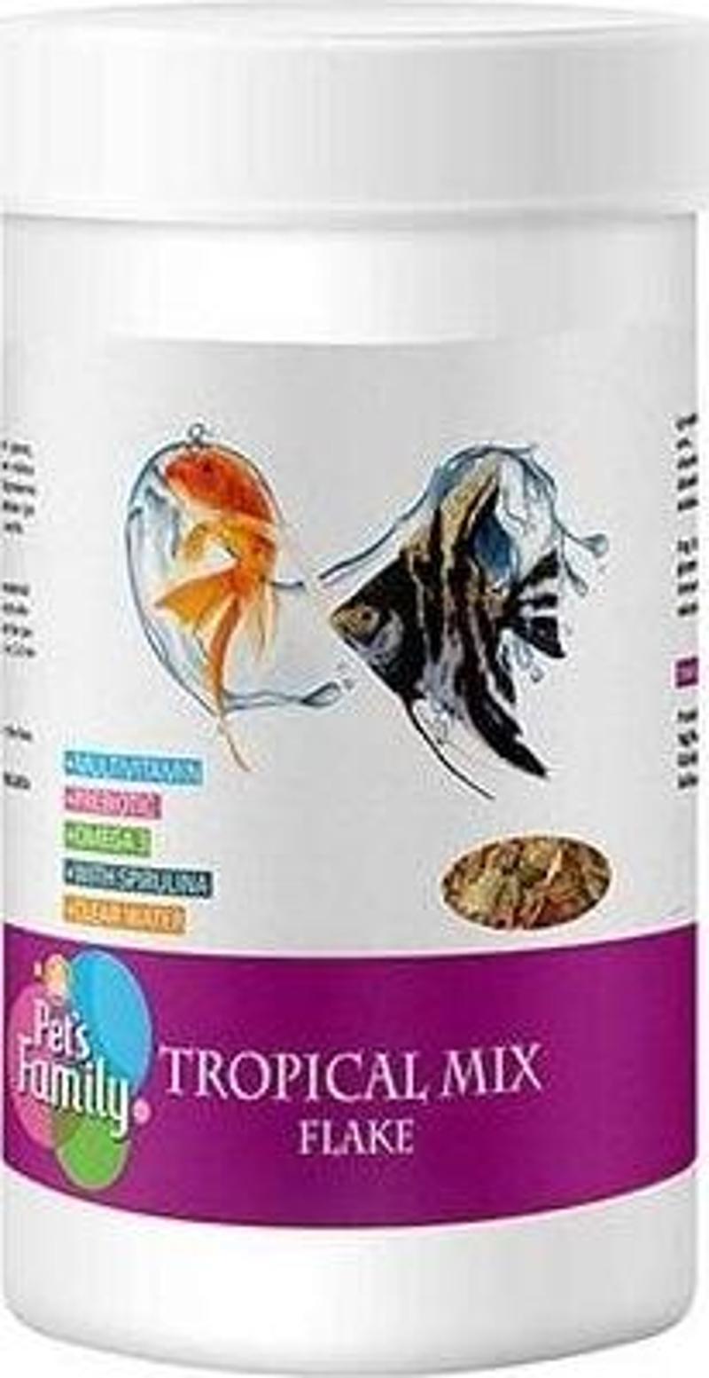 Pets Family Tropical Mix Flake Tropical Pul Balık Yemi 250 Ml