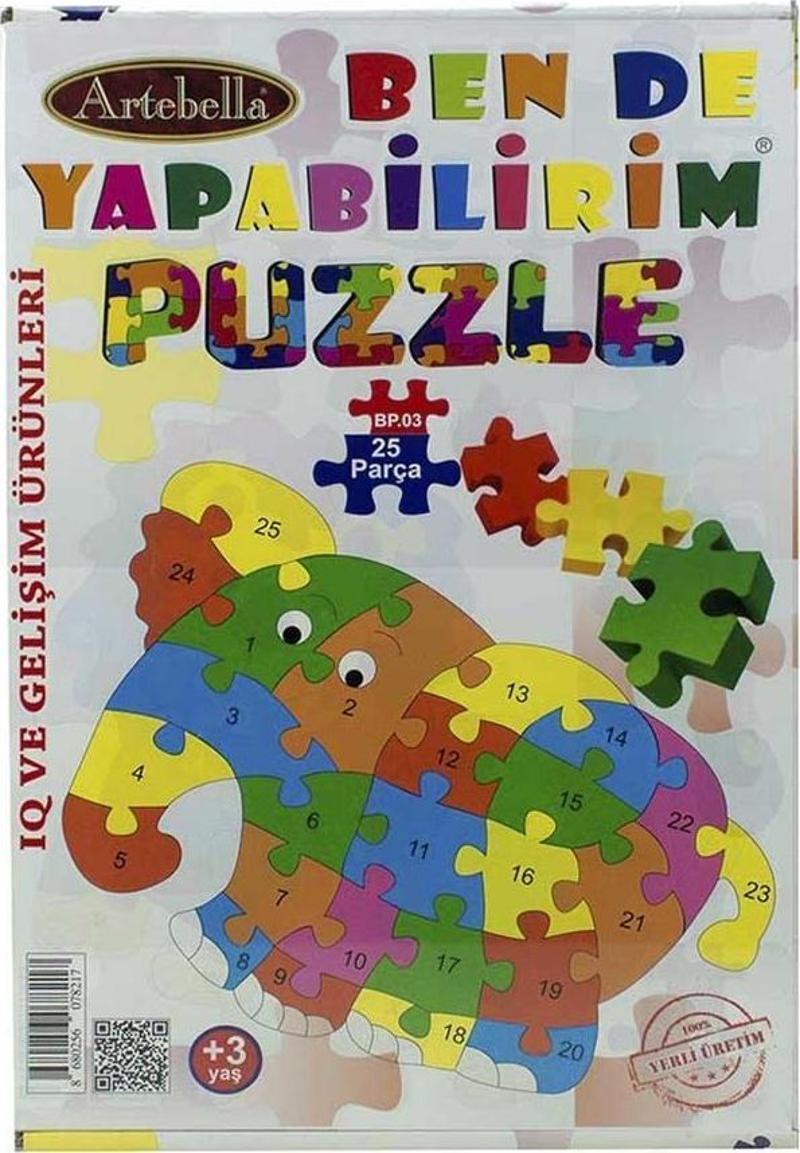 Çocuk Eğitici 24 Parça Puzzle I Fil +3 Yaş