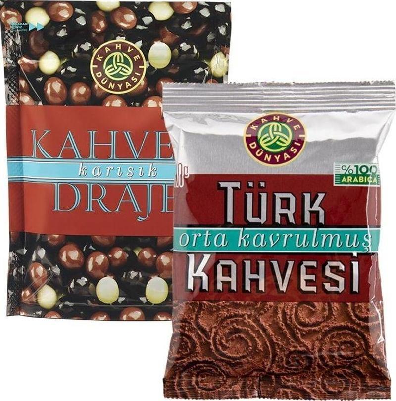 Kahveli Draje 60 gr ve Orta Kavrulmuş Türk Kahvesi 100 gr