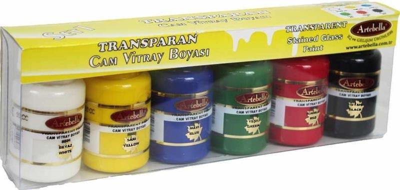 6'lı Cam Vitray Boyası 50 ml Set 1