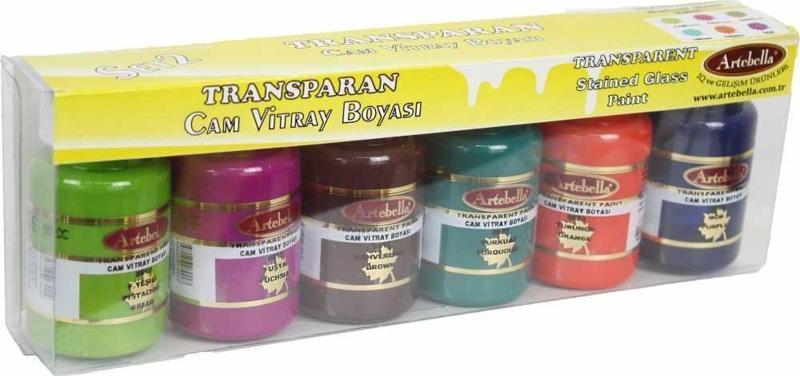 6'lı Cam Vitray Boyası 50 ml Set 2