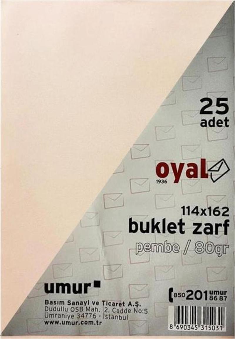 Buklet Zarf Pembe 80 Gr. Silikonlu 11.4 X 16.2