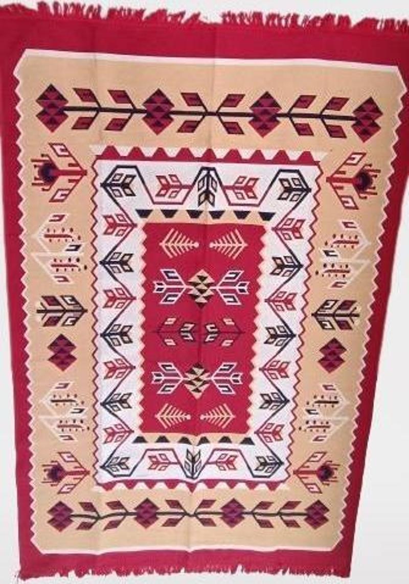 Kilim Antik 140-215 Otantik 90155 Motifler Model Naturel Boya Çift Taraf El yapım