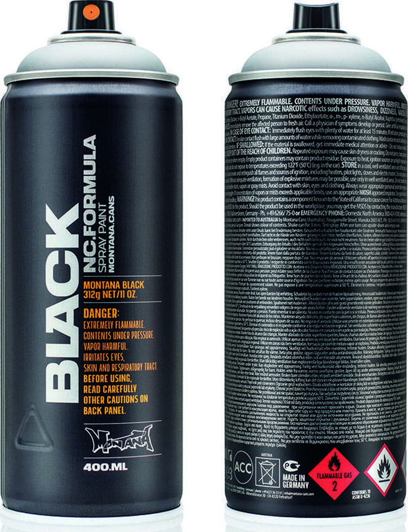 Black Sprey Boya 400ml Outline Silver BLK OUT. SLV.