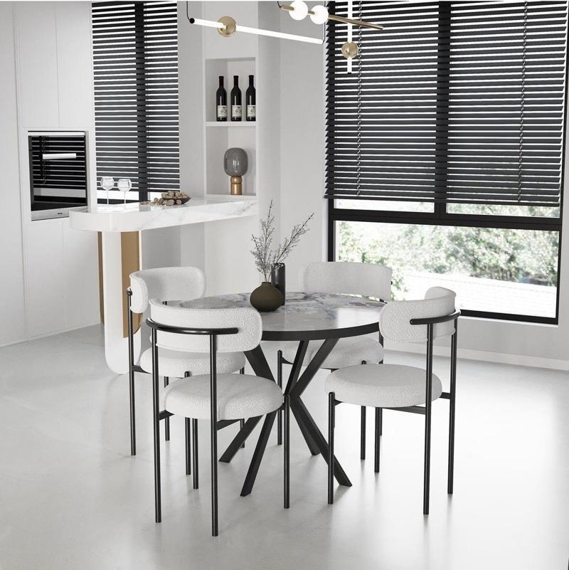 Yuvarlak Mutfak Salon Cafe Restoran Masa Sandalye Takımı 4+1
