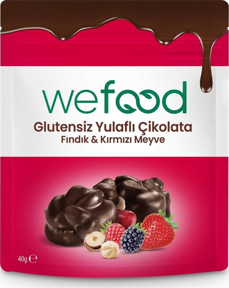 Glutensiz Yulaflı Çikolata Fındıklı & Kırmızı Meyveli 40 Gr 3'Lü