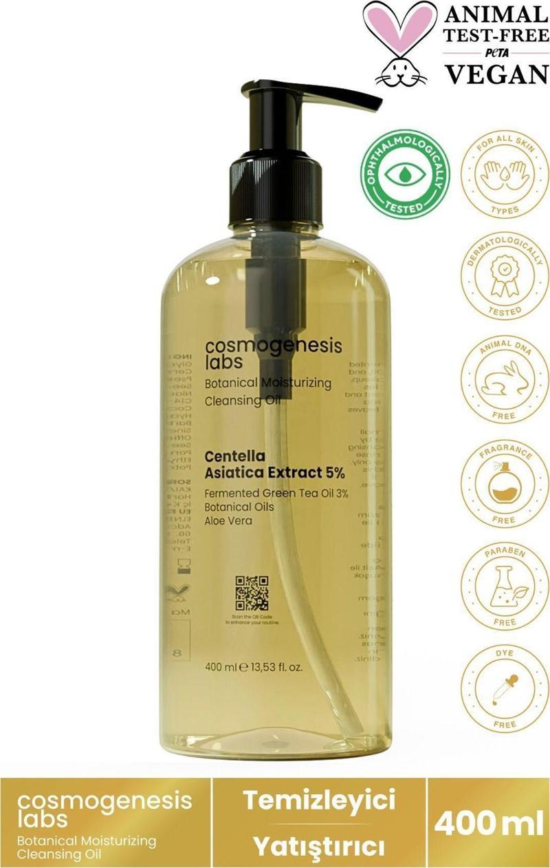 Bitkisel Nemlendirici Cilt ve Makyaj Temizleme Yağı 400ml Vegan Yatıştırıcı Sebum Dengeleyici