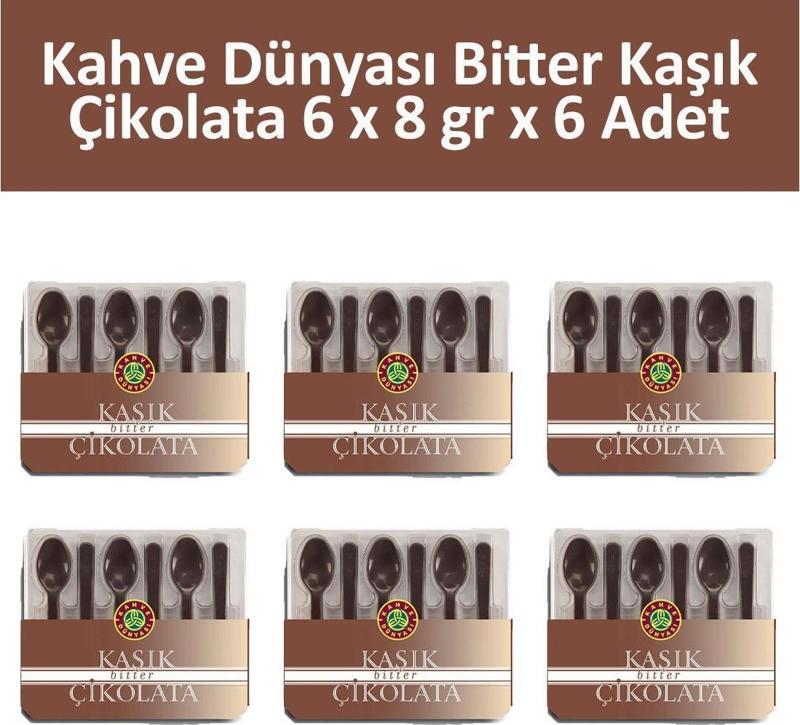 Bitter Kaşık Çikolata 6 x 8 gr x 6 Adet