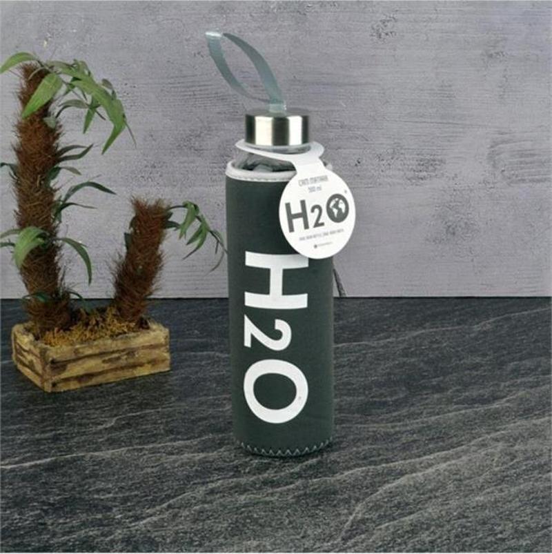 H2o Kılıflı Cam Matara 500 Ml Gri - H2O87502