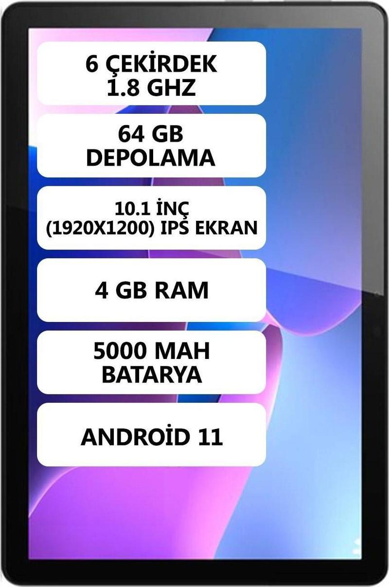 Tab M10 (3Rd Gen) 4GB 64 GB Depolama 10,1 Wuxga Tablet - Zaag0003Tr