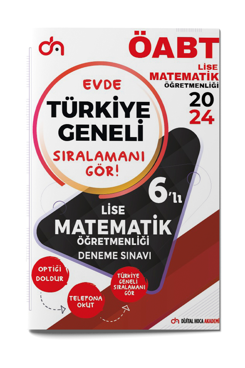 Dijital Hoca 2024 ÖABT Lise Matematik Türkiye Geneli PDF Çözümlü Kurumsal 6`lı Deneme